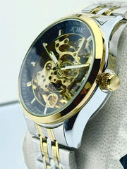 Kwc- Open-Heart Skeleton Mechanical Watch