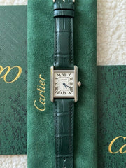 Cartier Tank in Stainless Steel and Alligator Leather