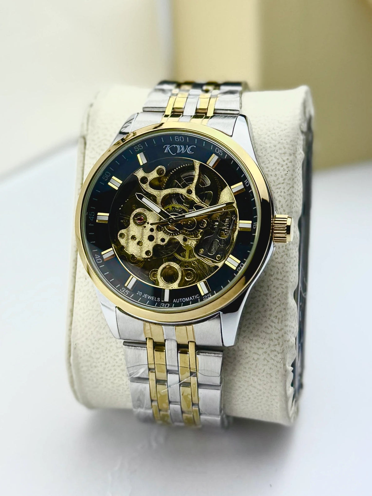 Kwc- Open-Heart Skeleton Mechanical Watch
