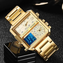 SANDA Brand Watch For Men's Triple Time Water Proof