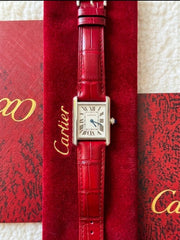 Cartier Tank in Stainless Steel and Alligator Leather