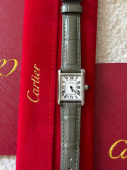 Cartier Tank in Stainless Steel and Alligator Leather