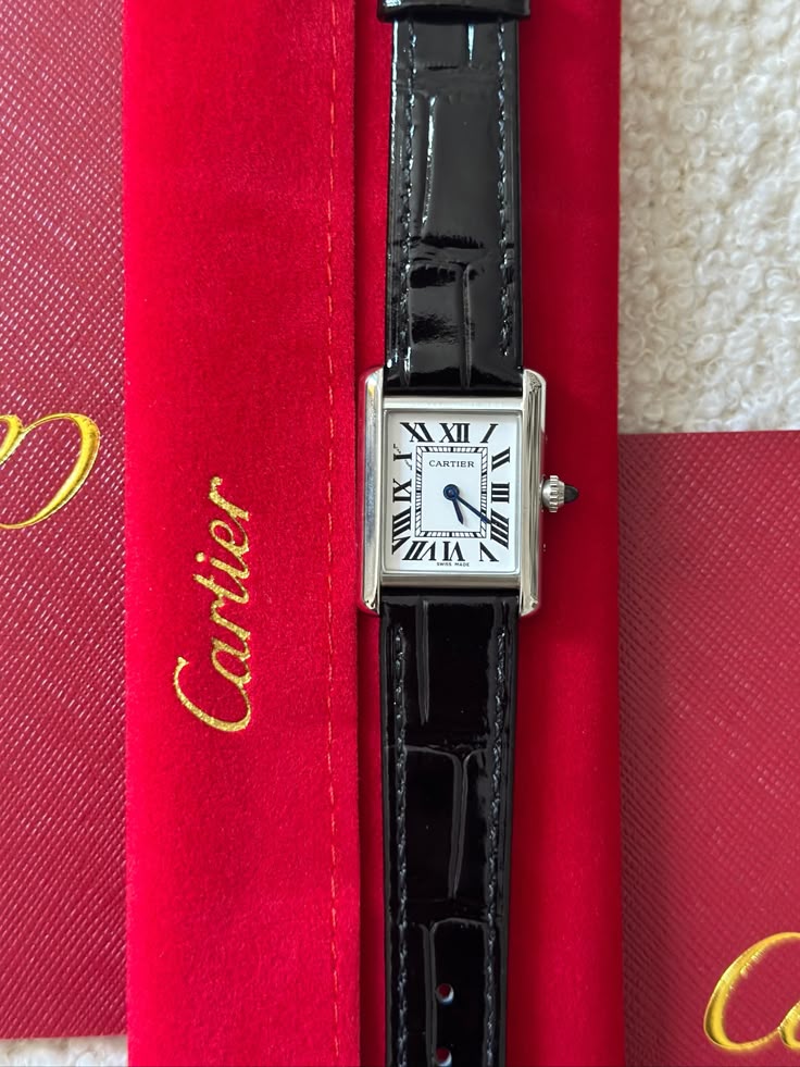 Cartier Tank in Stainless Steel and Alligator Leather