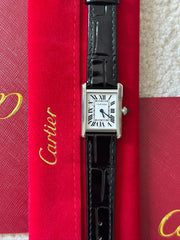 Cartier Tank in Stainless Steel and Alligator Leather