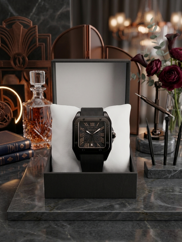 Cartier Black Strap Watch