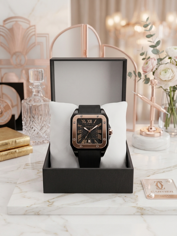 Cartier Black Strap Watch